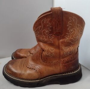 Ariat Fatbaby Women's Brown Leather Cowgirl Boots 7.5 Cowboy 14930 Ranch S3